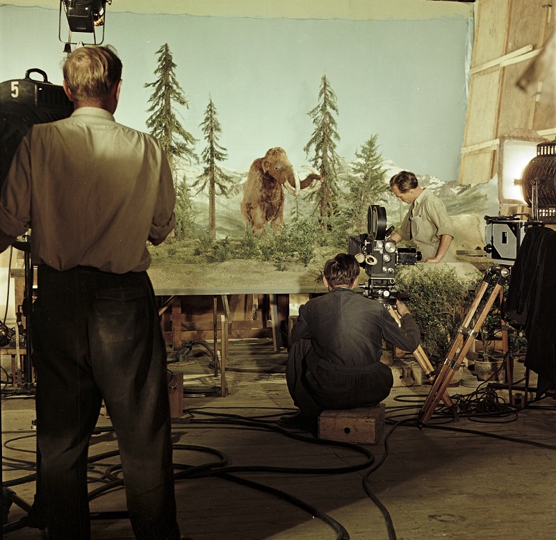 Natáčení cesty do pravěku. 