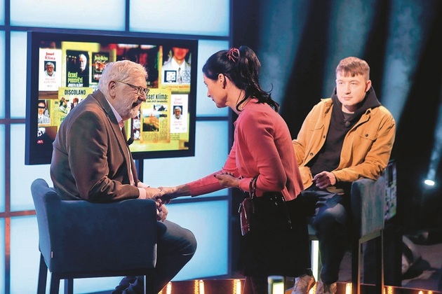 Simona Chytrová navštívila Klímu na natáčení jeho barrandovského pořadu. 